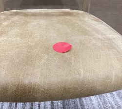 Open Box: Laguna Leather Dining Armchair - Keystone Sandstone, Seadrift