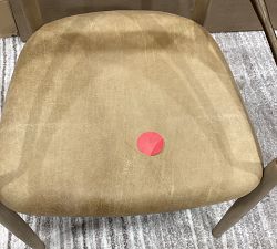 Open Box: Laguna Leather Dining Armchair - Keystone Sandstone, Seadrift