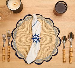 Handwoven Nautical Napkin Rings, Set of 4