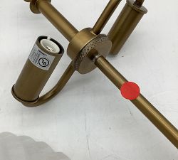 Open Box: Amalia Alabaster Round Pendant (12") - Vintage Brass