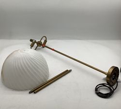 Open Box: Amalia Alabaster Round Pendant (12") - Vintage Brass