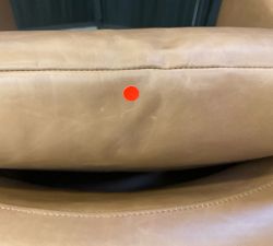 Open Box: Ayden Barrel Arm Leather Swivel Chair (32") - Churchfield Camel