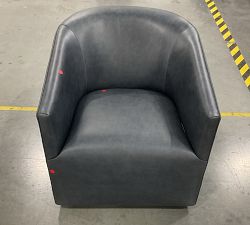 Open Box: Baldwin Leather Swivel Chair - Statesville Indigo