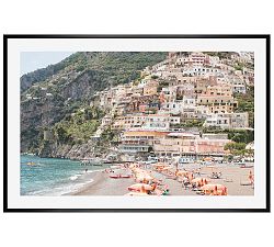 Open Box: Beach Days in Positano Framed Print by Rebecca Plotnick (28" x 42") - Black