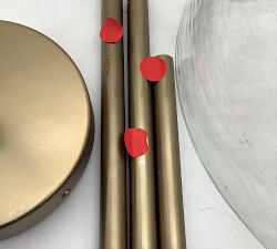 Open Box: Bridget Recycled Glass Pendant, Small (14") - Tumbled Brass