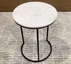 Open Box: Delaney Round Marble Nesting End Tables - Bronze