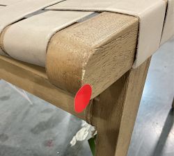 Open Box: Fenton Leather Dining Side Chair - Statesville Pebble, Seadrift