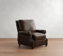 Open Box: James Roll Arm Leather Manual Recliner (39.5") - Legacy Chocolate
