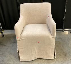 Open Box: Maxine Slope Slipcovered Dining Armchair - Performance Rustic Linen Parchment