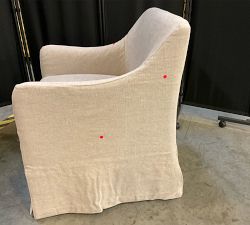 Open Box: Maxine Slope Slipcovered Dining Armchair - Performance Rustic Linen Parchment