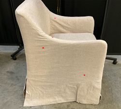 Open Box: Maxine Slope Slipcovered Dining Armchair - Performance Rustic Linen Parchment