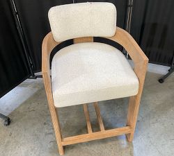 Open Box: Modern Farmhouse Counter Stool (26") - Performance Boucle Oatmeal, Fog