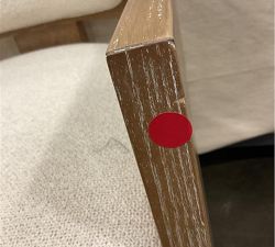 Open Box: Modern Farmhouse Upholstered Dining Armchair - Performance Boucle Oatmeal, Fog