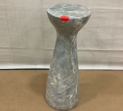 Open Box: Sorrento Round Accent Table (8") - Gray Travertine