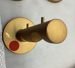 Open Box: Standard Modern Hardware Double Rod &amp; Hidden Connection Wall Bracket (60"-108") - Brass