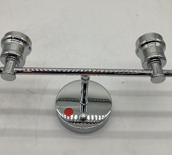 Open Box: Tolari Double Sconce (19") - Chrome &amp; Clear Glass