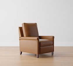 Open Box: Tyler Roll Arm Manual Tall Recliner with Nailheads (41") - Statesville Caramel, Espresso
