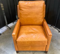Open Box: Tyler Square Arm Manual Tall Recliner without Nailheads (41") - Statesville Caramel, Espresso