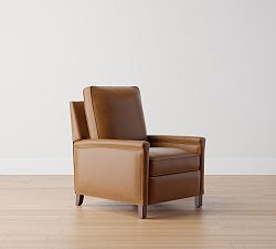Open Box: Tyler Square Arm Manual Tall Recliner without Nailheads (41") - Statesville Caramel, Espresso