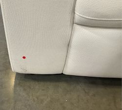 Open Box: Ultra Lounge Square Arm Left Recliner - Performance Heathered Basketweave Ivory