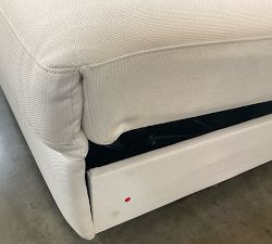 Open Box: Ultra Lounge Square Arm Left Recliner - Performance Heathered Basketweave Ivory