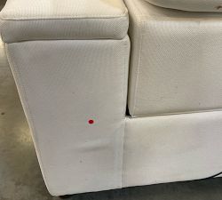 Open Box: Ultra Lounge Square Arm Right Recliner - Performance Heathered Basketweave Ivory