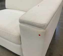 Open Box: Ultra Lounge Square Arm Right Recliner - Performance Heathered Basketweave Ivory