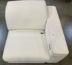 Open Box: Ultra Lounge Square Arm Right Recliner - Performance Heathered Basketweave Ivory