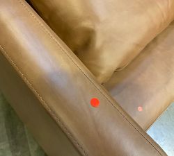 Open Box: Ayden Barrel Arm Leather Swivel Chair (32") - Churchfield Camel