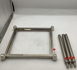 Open Box: Everson Wide Metal Storage Shelf (22"W x 34"H) - Polished Nickel