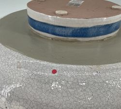 Open Box: Handcrafted Bird Print Large Pedestal Bowl (14" Diam)