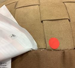 Open Box: Suede Basketweave Pouf - Camel