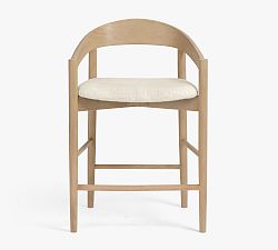 Open Box: Laguna Upholstered Counter Stool (24") - Performance Boucle Oatmeal, Seadrift