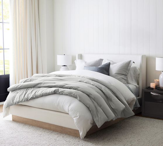 Jake Upholstered Wood Base Platform Bed