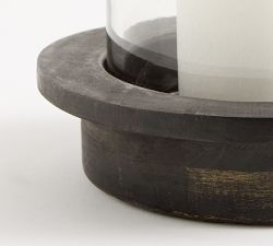 Ezra Wood Hurricane Candle Holder