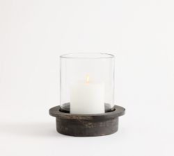 Ezra Wood Hurricane Candle Holder