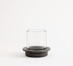 Ezra Wood Hurricane Candle Holder
