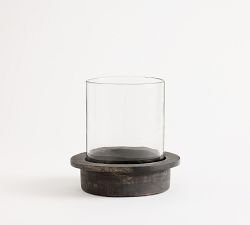 Ezra Wood Hurricane Candle Holder