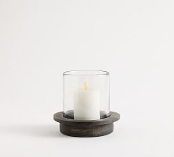 Ezra Wood Hurricane Candle Holder