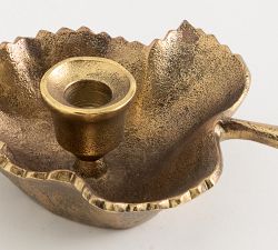 Metal Leaf Candle Holder