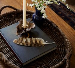 Metal Leaf Candle Holder