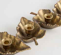 Metal Leaf Centerpiece Candle Holder