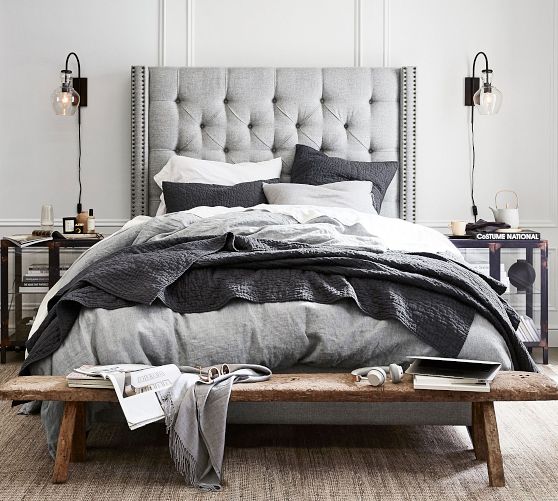 Harper Tufted Upholstered Bed by Pottery Barn