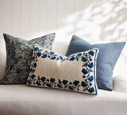 Emilie Chenille Floral Lumbar Pillow Cover