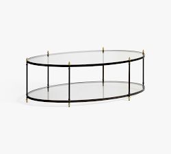 Marlette Oval Glass Coffee Table (51.5")