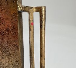 Open Box: Antiqued Metal Decorative Tray, Small Rectangle (11"Diam) - Gold