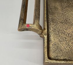 Open Box: Antiqued Metal Decorative Tray, Small Rectangle (11"Diam) - Gold