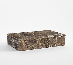 Open Box: Bryant Marble Jewelry Box, Large (13"W) - Dark Emperador