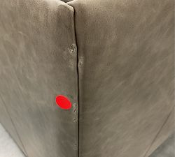 Open Box: Edgewood Leather Swivel Armchair without Nailheads - Statesville Iron, Seadrift