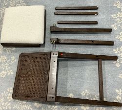 Open Box: Monty Cane Counter Stool (26") - Vintage Amber, Performance Boucle Oatmeal